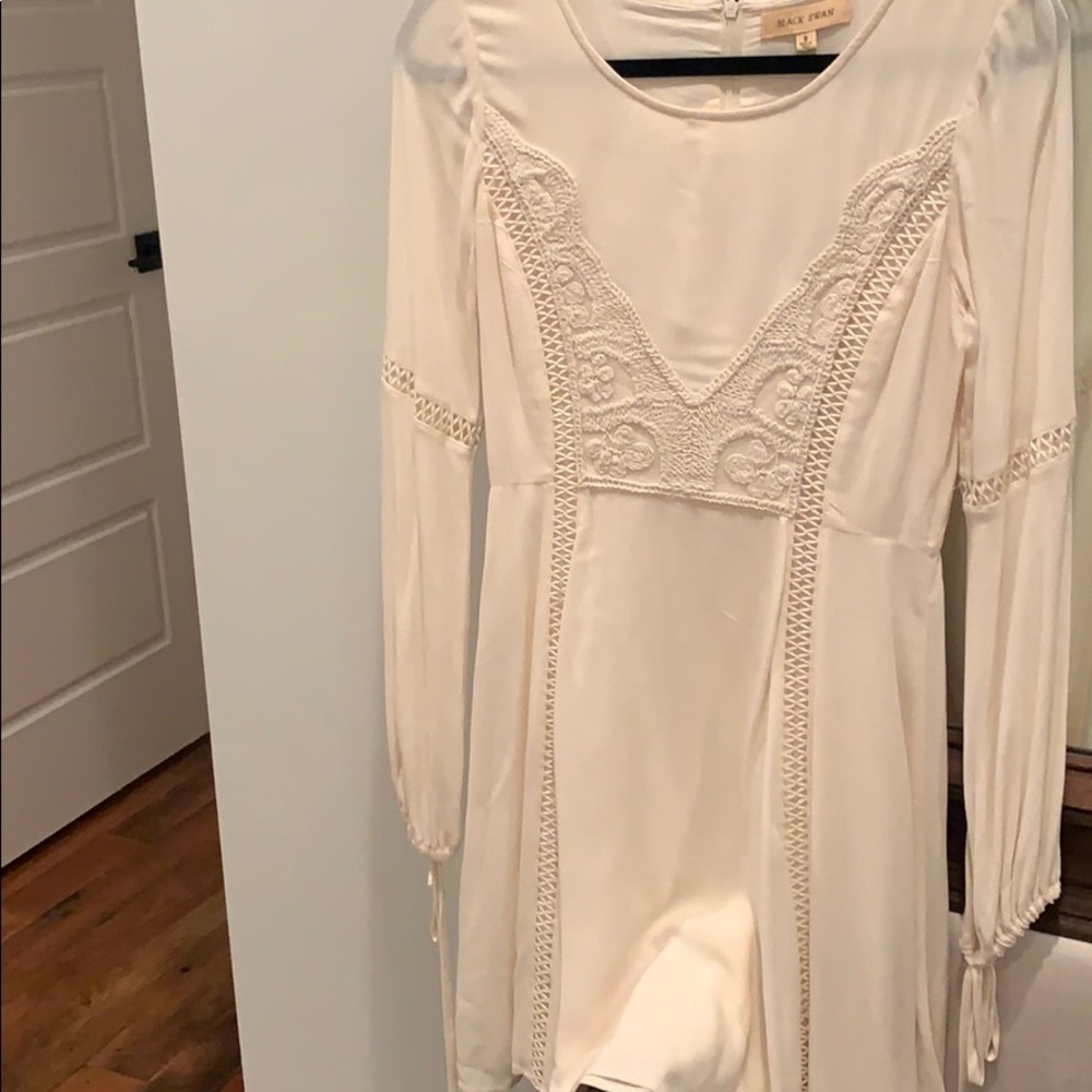 Black swan cream dress